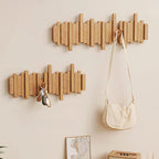 Wooden Wall-Mounted Piano Rack | Modern Coat & Hat Hook Organizer