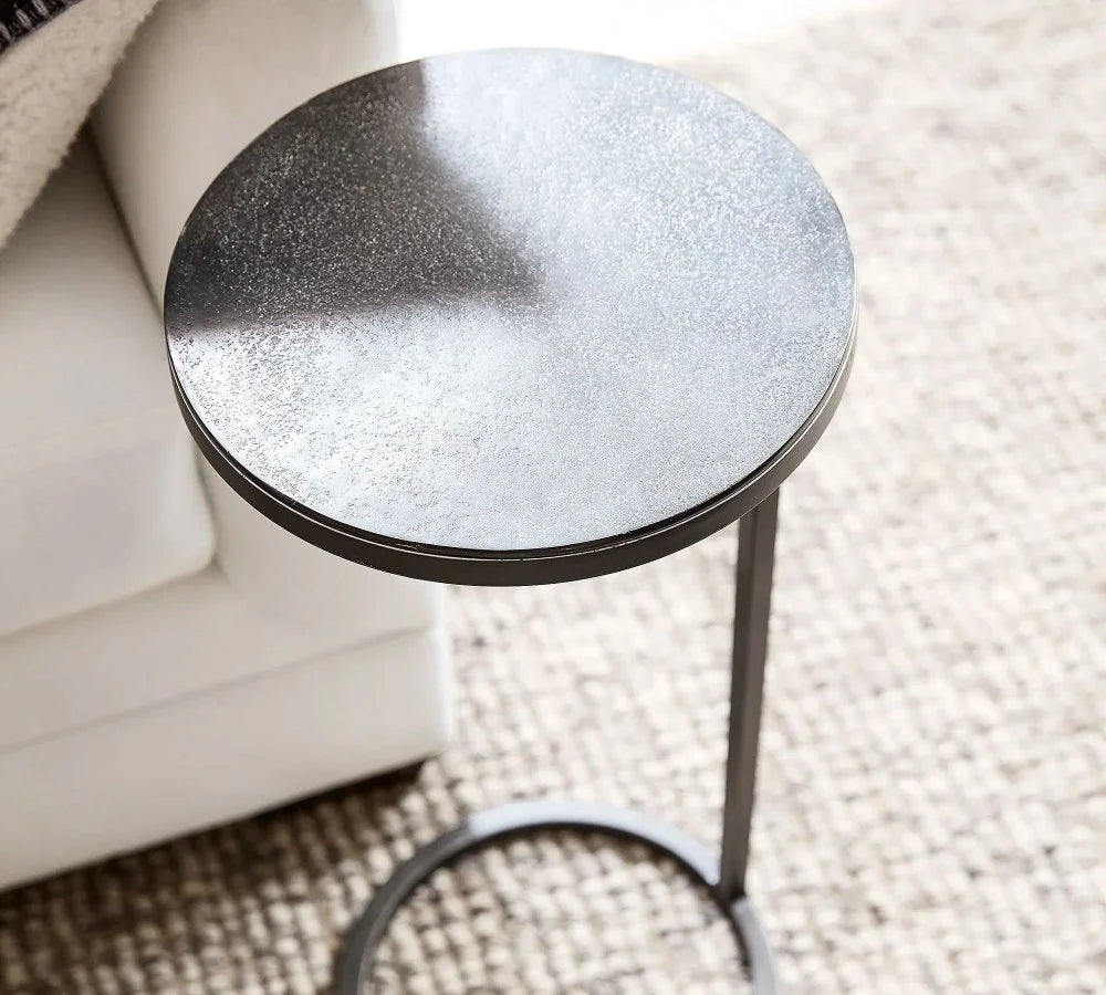 Duke Round Metal Accent Table | Sleek Minimalist Side Table