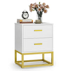 Sleek 2-Drawer End Table - Compact Storage Side Table for Living Room